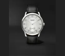 Orologio automatico 39,5 mm in acciaio inossidabile con cinturino in pelle Slim d’Hermès Acier, N. rif. 052839WW00