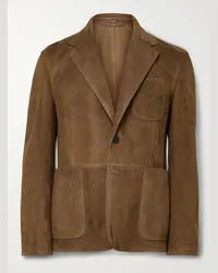 Ralph Lauren Blazer slim-fit in camoscio Stewart Marrone