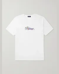 Dime T-shirt in jersey di cotone con logo Cursive Snake Bianco