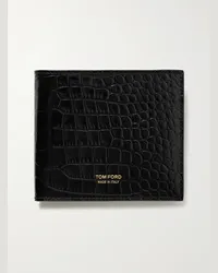 Tom Ford Portafoglio in pelle effetto coccodrillo Nero