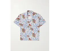 Camicia in cotone stampato con colletto aperto Swimmers