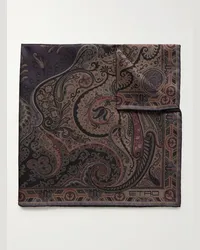 Etro Fazzoletto da taschino in twill di seta con stampa paisley Nero