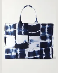 Bottega Veneta Tote bag grande in denim tie-dye con motivo Intrecciato Arco Blu