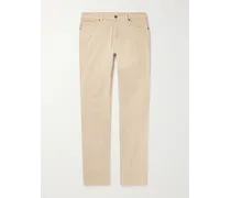 Pantaloni slim-fit a gamba dritta in cotone stretch