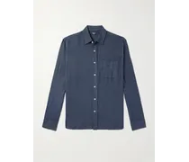 Camicia in lino con collo button-down Laguna