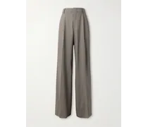 Pantaloni a gamba larga in misto lana con pinces