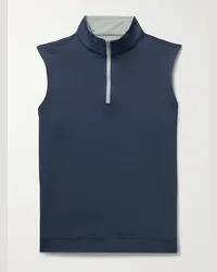 Peter Millar Gilet da golf in jersey tecnico con mezza zip Galway Blu