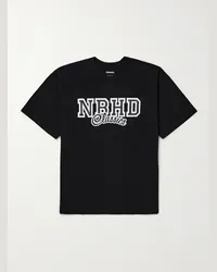 Neighborhood T-shirt in jersey di cotone con logo Nero