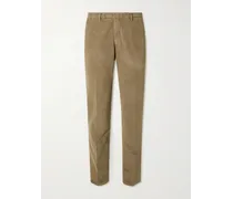 Pantaloni slim-fit in velluto a coste di cotone e modal stretch