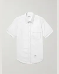 Thom Browne Camicia in popeline di cotone con collo button-down Bianco