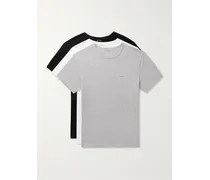 Confezione da tre T-shirt slim-fit in jersey di cotone biologico con logo