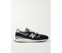 New Balance Sneakers in pelle, mesh e camoscio con finiture in gomma 998 Core Nero