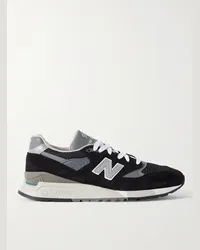 New Balance Sneakers in pelle, mesh e camoscio con finiture in gomma 998 Core Nero