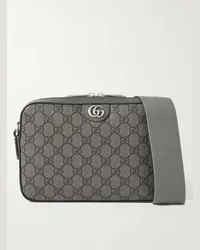 Gucci Borsa a tracolla in tela spalmata con monogramma e finiture in pelle Ophidia Grigio