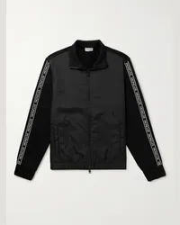 Moncler Logo-Appliquéd Cotton-Jersey and Shell Track Jacket Nero