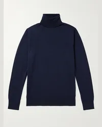 MR P. Pullover slim-fit a collo alto in lana merino Blu