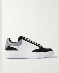 Alexander McQueen Sneakers in pelle con finiture in camoscio e suola oversize Nero