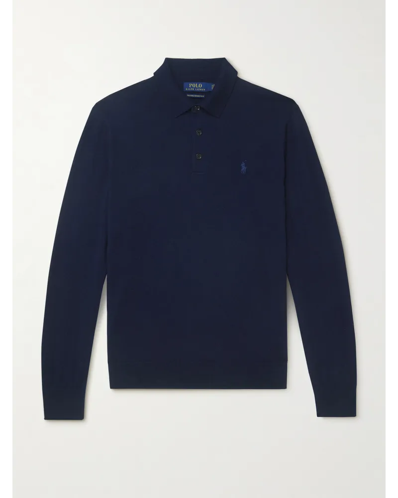Ralph Lauren Polo in lana con logo ricamato Blu
