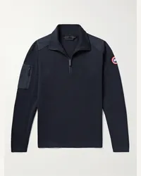 Canada Goose Pullover slim-fit in lana merino con finiture in CORDURA e mezza zip Stormont Blu