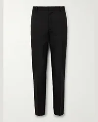 Alexander McQueen Pantaloni slim-fit in barathea di lana Nero