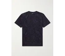 T-shirt in jersey di cotone con stampa paisley e logo ricamato