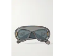Loewe Paula's Ibiza Occhiali da sole oversize in acetato glitterato con montatura D-frame Wave Mask Grigio