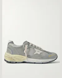 Golden Goose Sneakers in mesh e camoscio con finiture in pelle effetto consumato Dad-Star Grigio