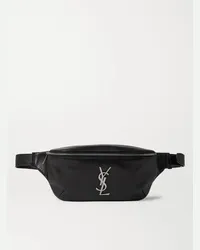 Saint Laurent Logo-Appliquéd Leather Belt Bag Nero