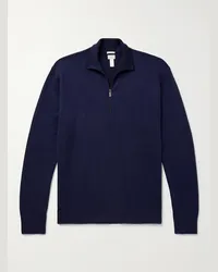 Massimo Alba Pullover in cashmere con mezza zip Danny Blu