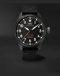 IWC Orologio automatico 43,8 mm in ceramica con cinturino in tessuto Big Pilot's TOP GUN, N. rif. IWIW329801 Nero