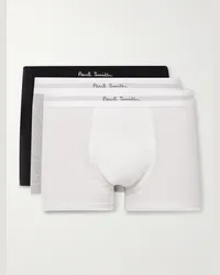 Paul Smith Confezione da tre boxer in jersey di cotone biologico stretch Bianco