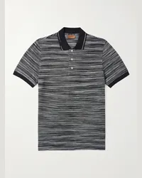 Missoni Polo in cotone piqué space-dye Nero