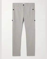 MR P. Pantaloni cargo a gamba dritta in twill di cotone tinti in capo Samuel Grigio