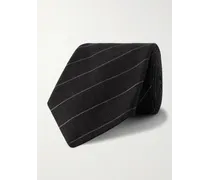 Cravatta in lino a righe, 7,5 cm