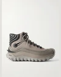 Moncler Scarponcini in pelle e camoscio con finiture in gomma Trailgrip GTX Neutri