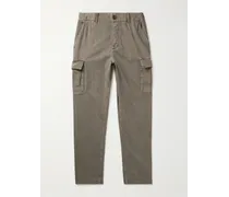 Pantaloni cargo slim-fit in cotone fiammato