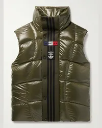 Moncler adidas Originals Piumino smanicato in shell lucido trapuntato con finiture in jersey tecnico Bozon Verde