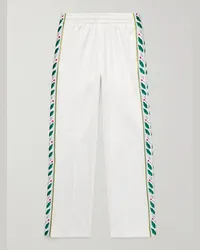 Casablanca Paris Pantaloni sportivi a gamba dritta in jersey con logo applicato Laurel Bianco