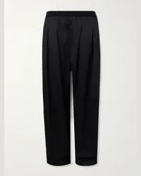 Maison Margiela Pantaloni a gamba larga in twill di cotone Nero