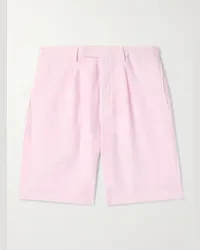 Boglioli Shorts a gamba dritta in lino con pinces Rosa