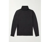 Pullover slim-fit a collo alto in lana merino