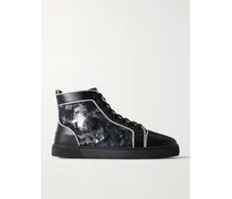 Sneakers alte in pelle con stampa camouflage metallizzata Louis