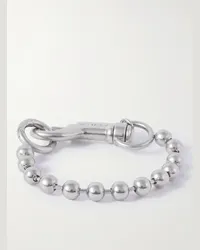 Balenciaga Bracciale in metallo argentato Skate Argento