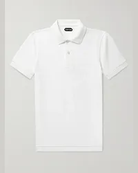 Tom Ford Polo in cotone piqué Bianco