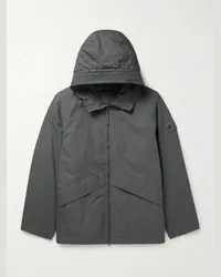 Stone Island Giacca in tela di cotone imbottita con cappuccio e logo applicato Ghost Grigio