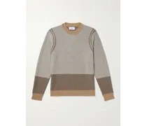 Pullover in lana merino color-block
