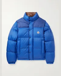 Moncler Piumino trapuntato reversibile e convertibile in shell con finiture in tela Blu