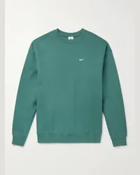 Nike Felpa in jersey di misto cotone con logo ricamato Solo Swoosh Verde