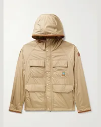 Moncler Field jacket in ripstop imbottito con logo applicato Rutor Neutri