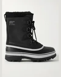 Sorel Doposcì in nubuck e gomma con finiture in tessuto sherpa Caribou Nero